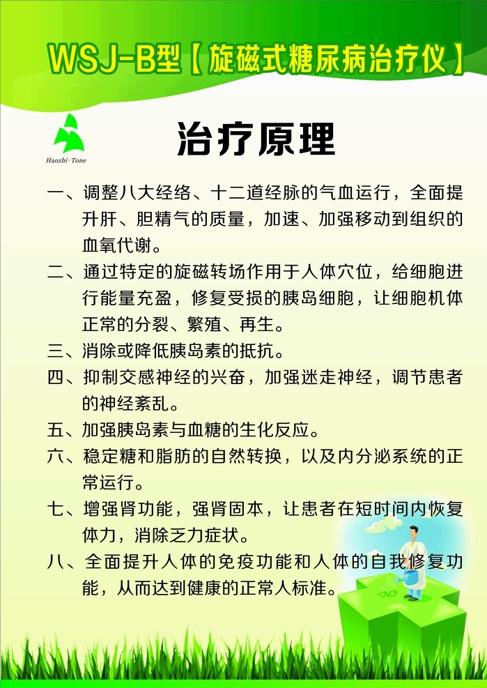 旋磁式 糖尿病治疗仪 糖尿病 治疗原理 改善人体 八大系统 乱 vi设计