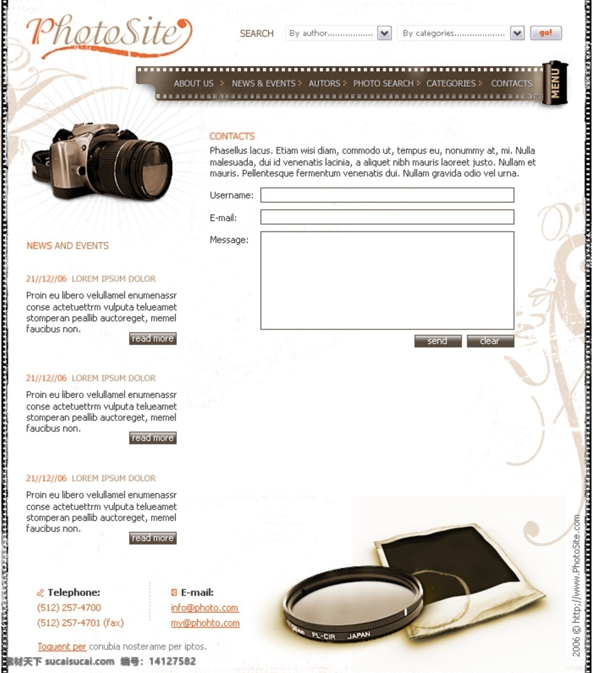 古董 相机 拍摄 器材 网页模板 拍摄器材 灰色调模板 网页素材