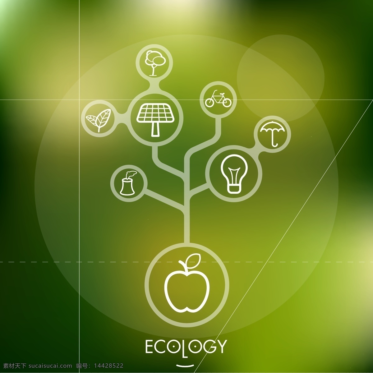 绿色环保 海报 矢量 绿色 环保 树木 循环 矢量素材 设计素材