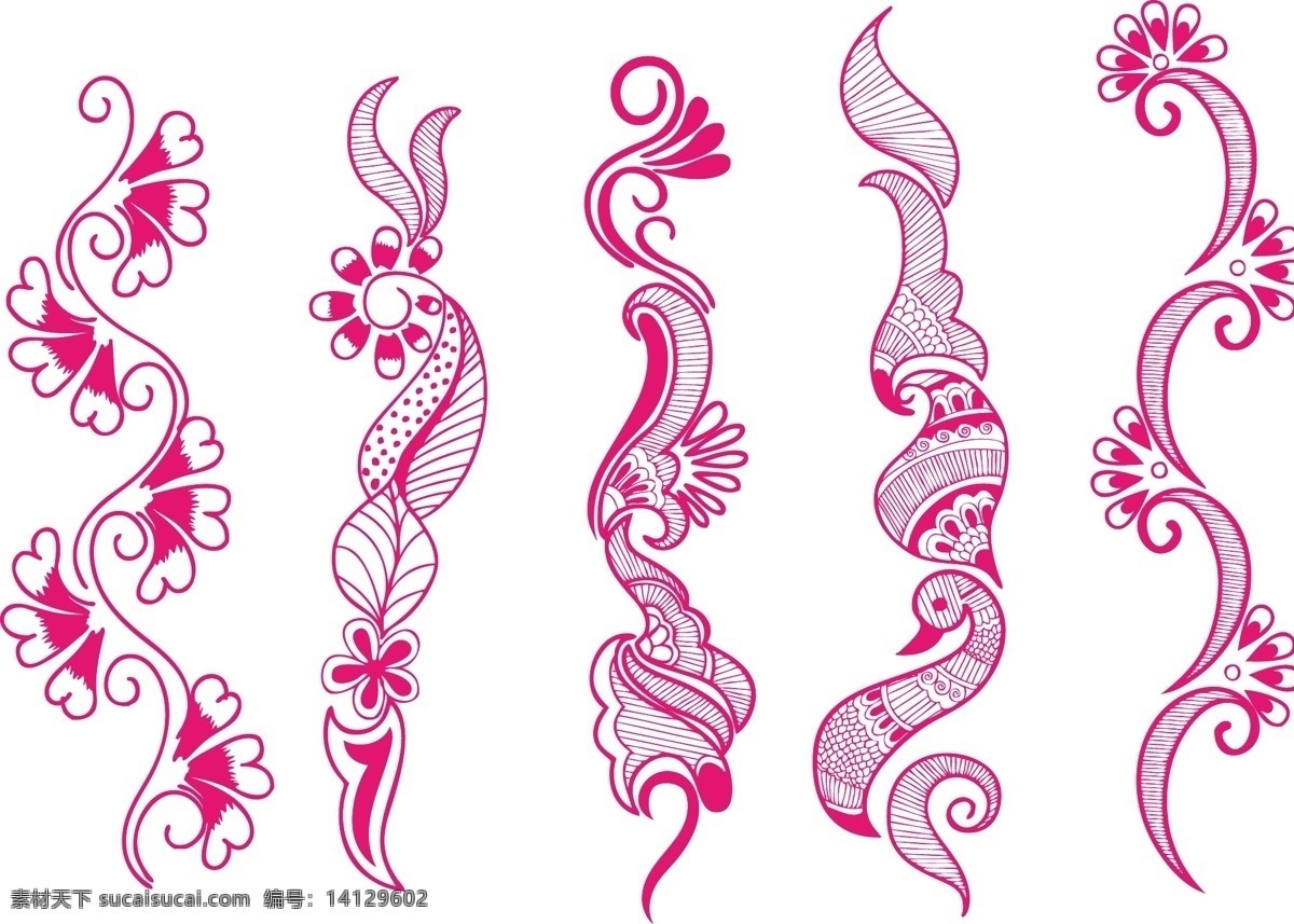 花纹 现代花纹 剪纸 柱形体花纹 柱形花纹 动物花纹 底纹 底纹边框 矢量