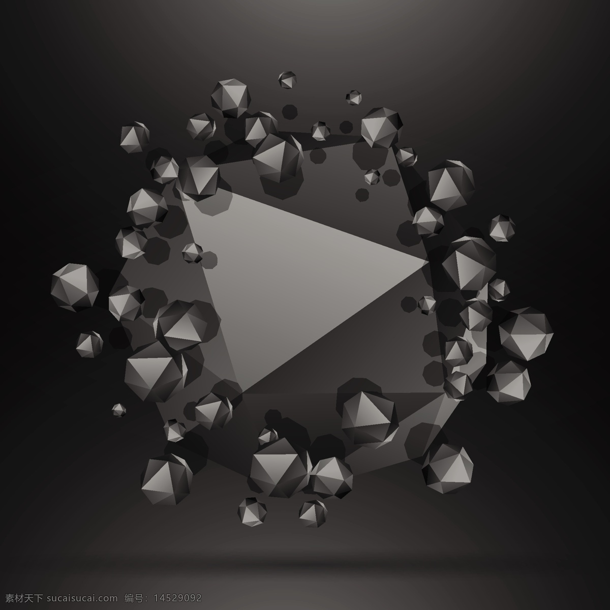 3d 中 三角形 多边形 黑色 背景 抽象背景 抽象 几何 科学 形状 三维 能量 几何背景 化学 现代 未来 几何形态 暗 分子 物理学