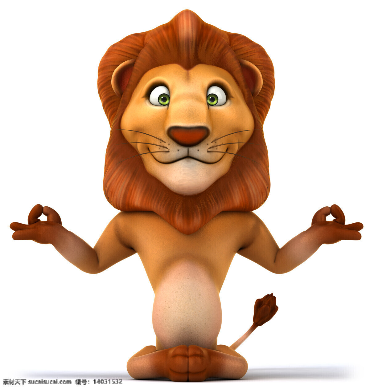 练 瑜伽 的卡 通 狮子 卡通动物 3d卡通动物 3d狮子 生物世界