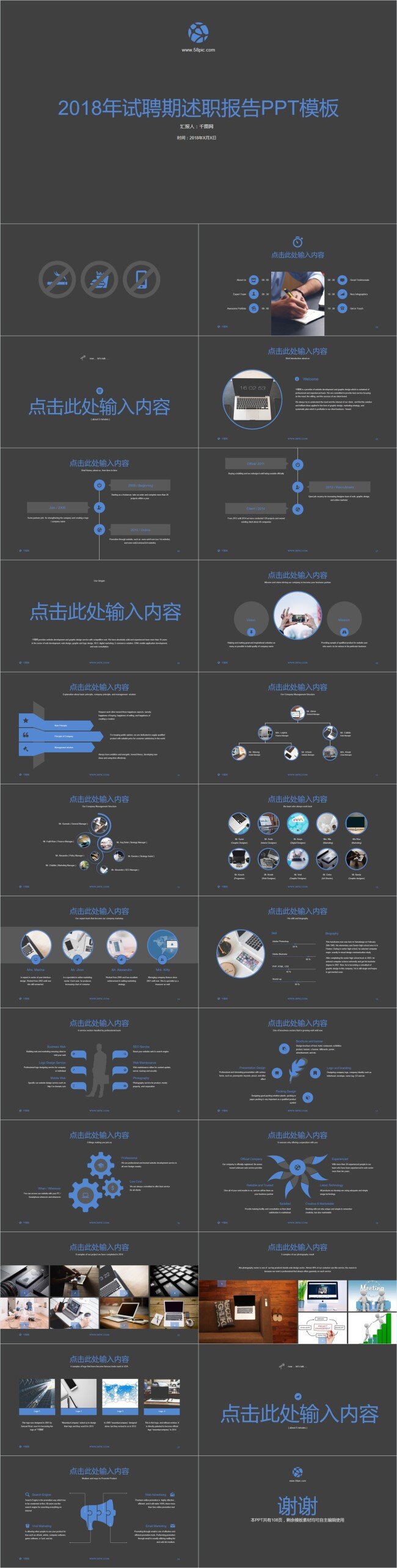 2018 年 试 聘期 述职报告 模板 报告ppt ppt模板 工作报告 报告书 聘用报告 评估