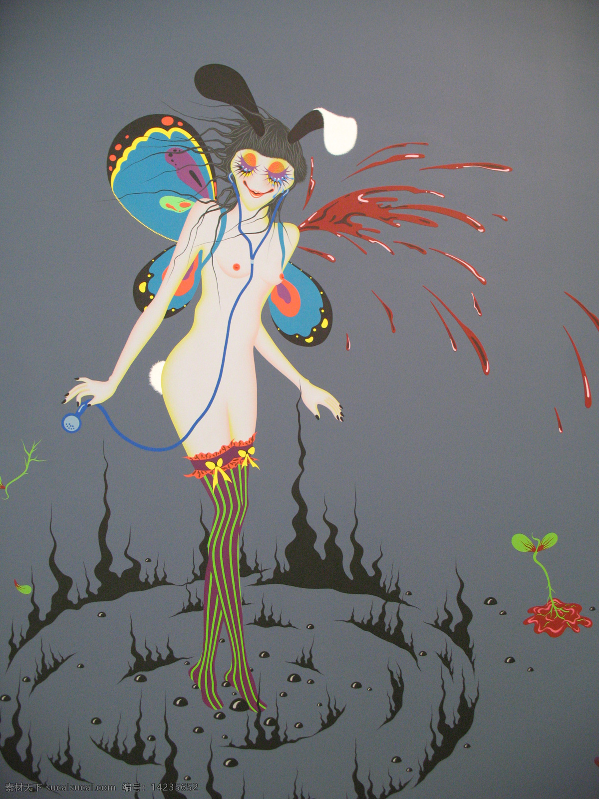 插 翅膀 性感美女 油画 印象派油画 抽象油画 绘画艺术 装饰画 书画文字 文化艺术