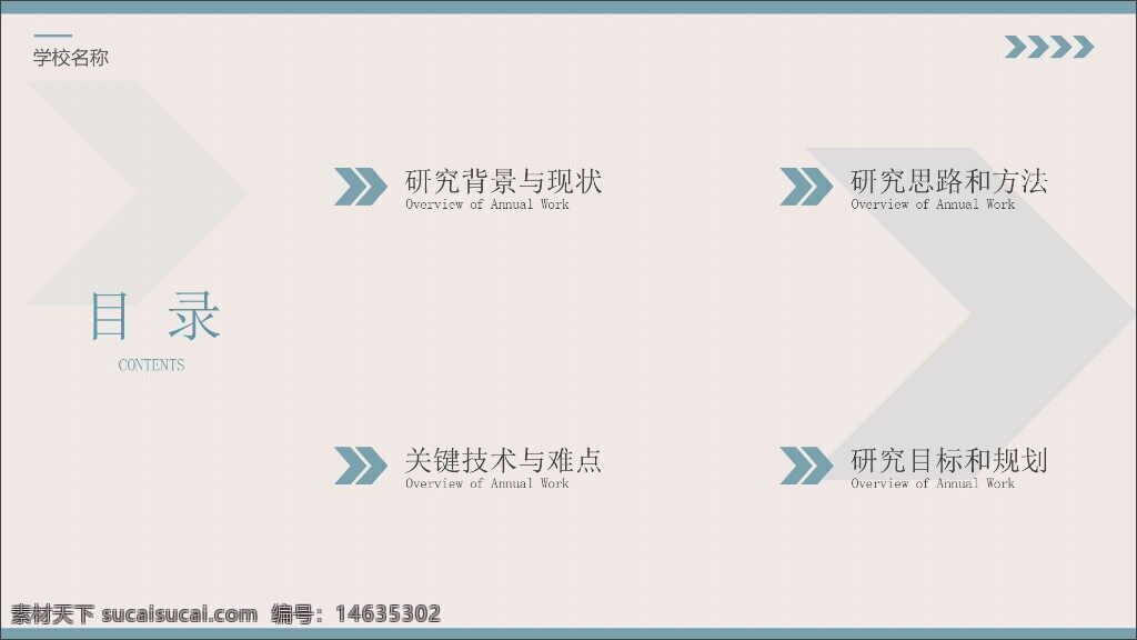 简约风 方向色块 开题报告 论文答辩 目录模板 毕业答辩 学术ppt 研究背景 研究现状 研究思路 研究方法 关键技术 研究目标 研究规划 轻色调
