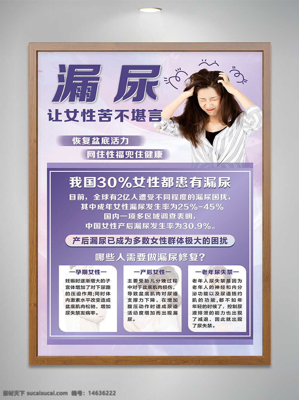 漏尿 女性健康 盆底康复 尿失禁 产后康复 医疗卫生 女性疾病 产后修复 尿失禁治疗 产后漏尿 盆底肌修复 健康宣传 医疗展板 健康教育