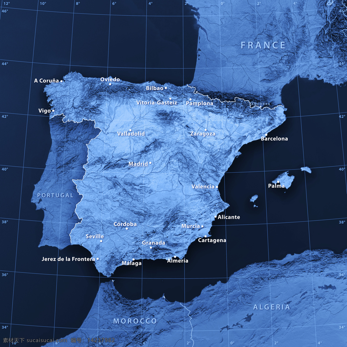 西班牙 葡萄牙 地图 西班牙地图 葡萄牙地图 3d渲染地图 蓝色地图 其他类别 环境家居