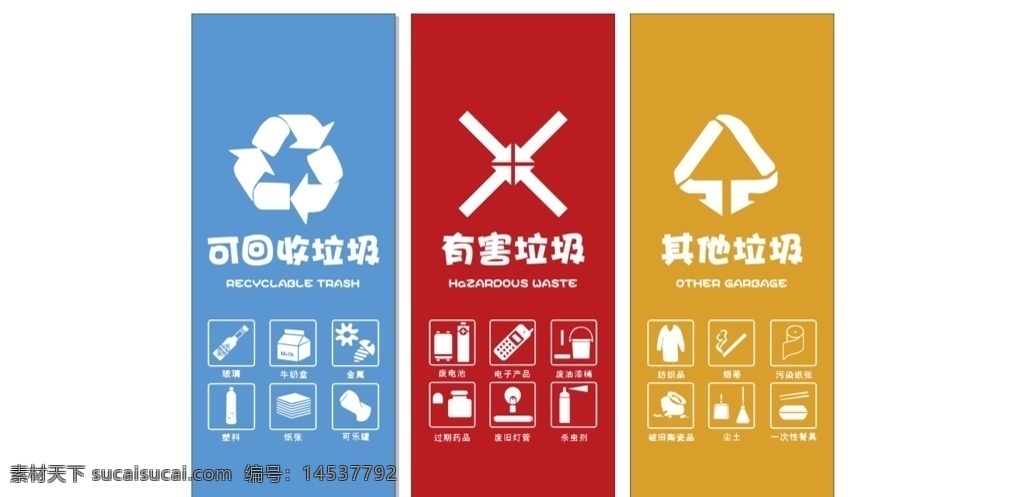 垃圾分类图片 垃圾分类标识 有害 垃圾 可回收 垃圾桶 标识