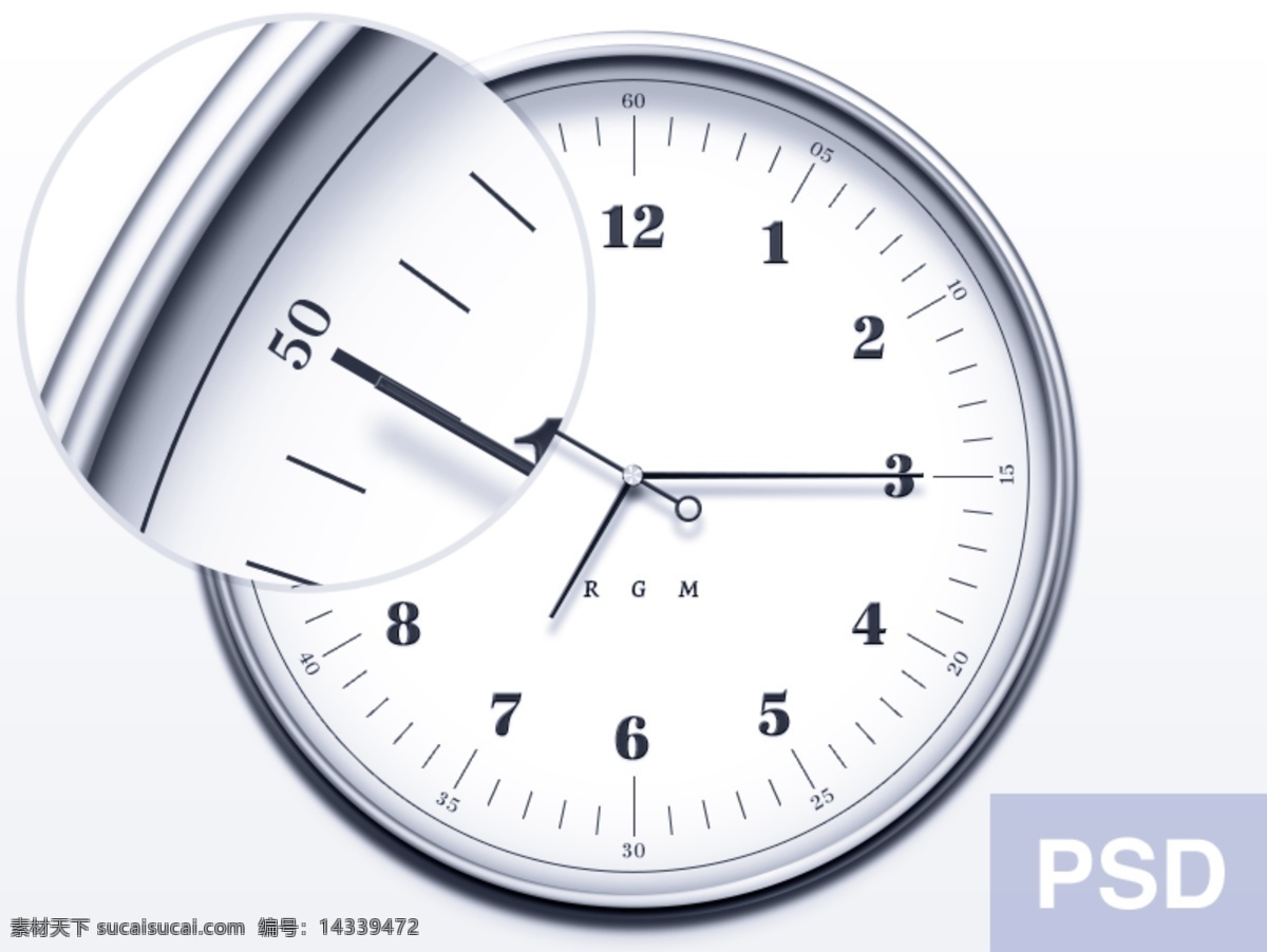 优雅 简单 时钟 时间 时针 分针 psd源文件 文件 源文件