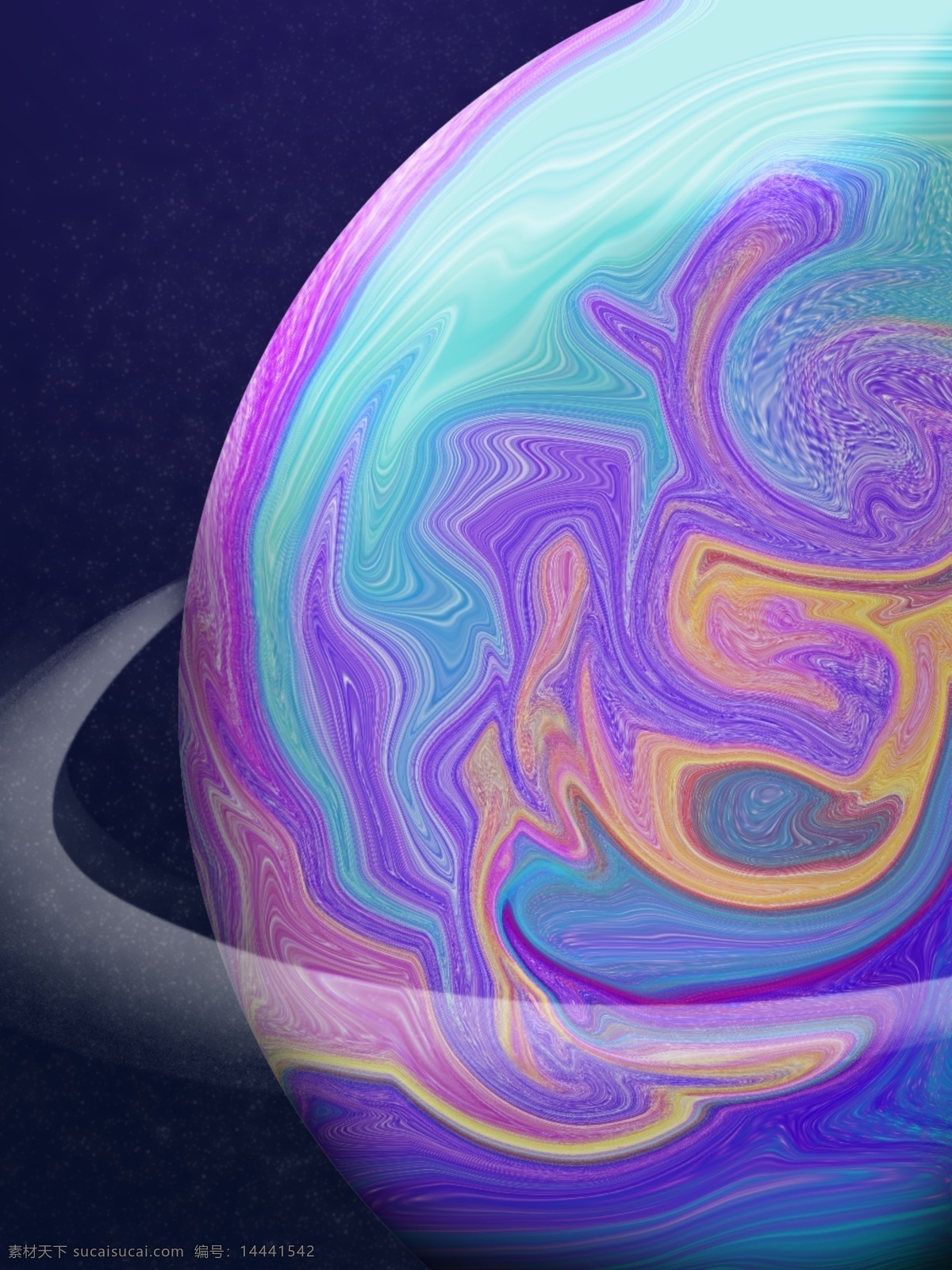 全 原创 油漆 星球 行星 环 h5 背景 时光穿梭 气态星球 行星环 紫色 蓝色 油漆风格