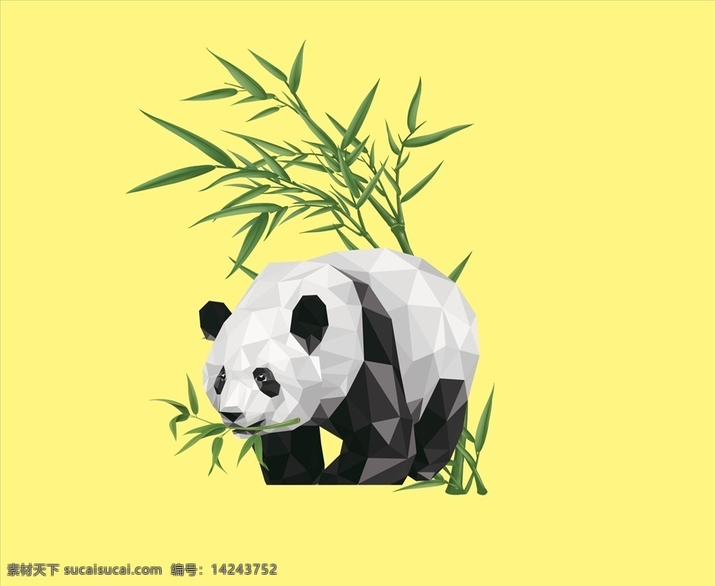 熊猫吃竹子 熊猫 竹子 分层 图 包装设计