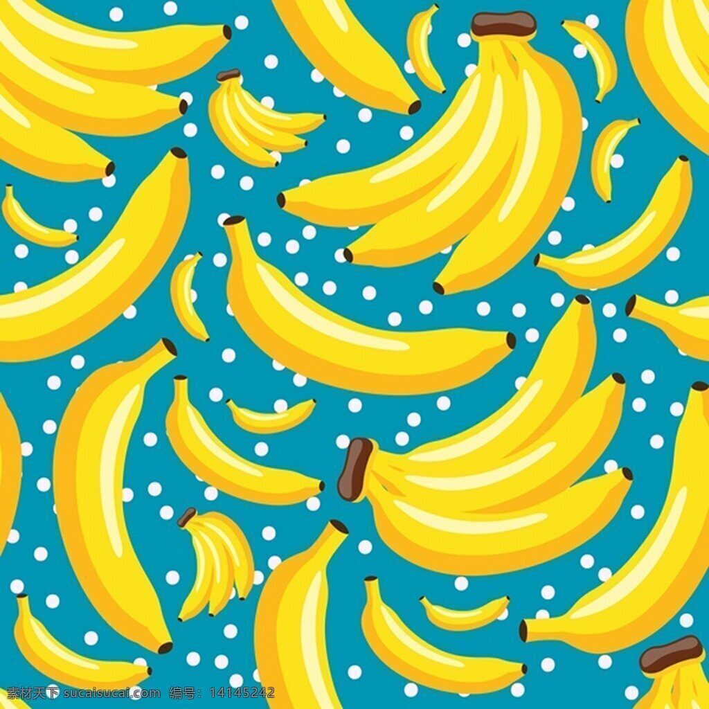 香蕉背景素材 黄色背景 香蕉 水果 矢量背景