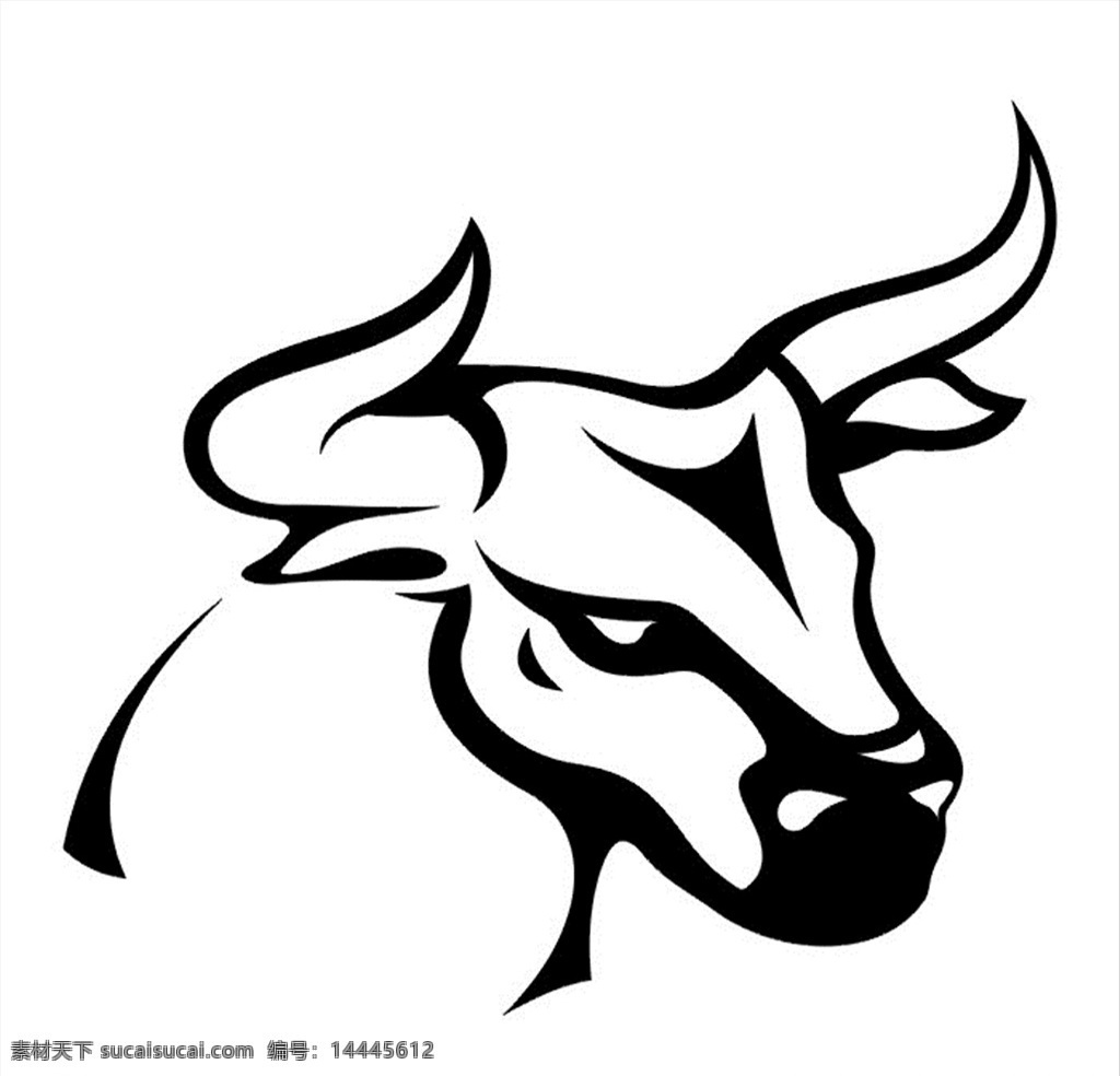 牛头 矢量图 牛头cdr 牛头矢量图 牛头雕刻图 牛头黑白图 生物世界 野生动物