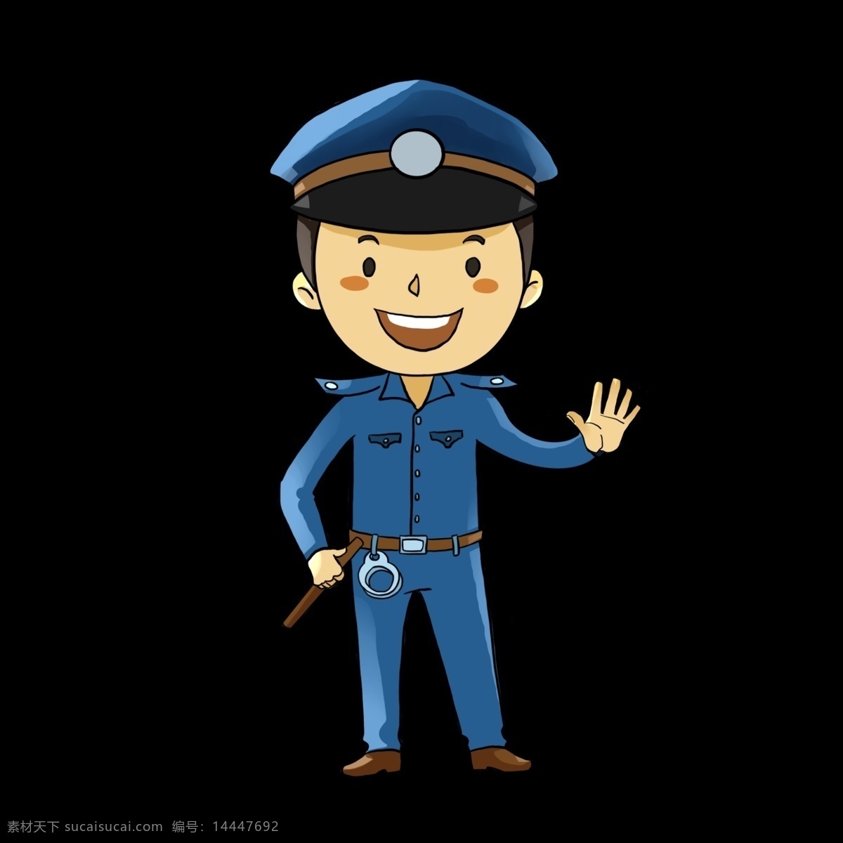 微笑 警察 装饰 插画 微笑的警察 开心的警察 可爱的警察 执勤的警察 工作的警察 警察装饰 卡通人物