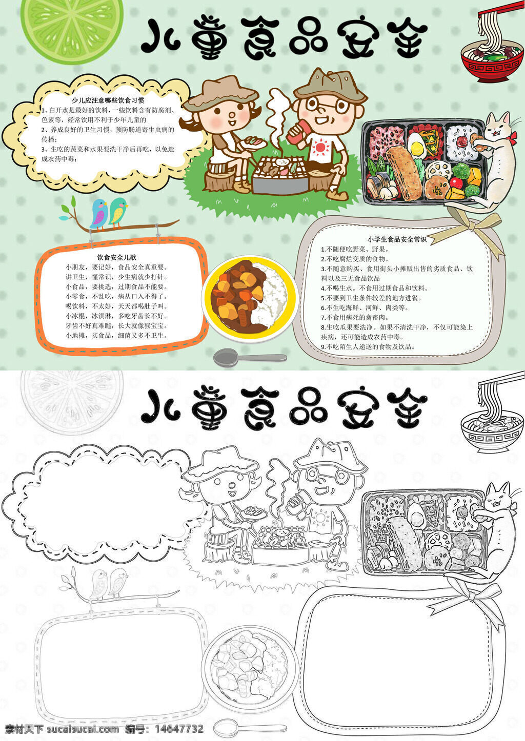 儿童食品 食品安全 手绘安全 健康饮食 食品知识 儿童教育 手抄报 手绘儿童 食品宣传 儿童科普 食品警示 手绘科普 食品注意 食品卫生 儿童健康