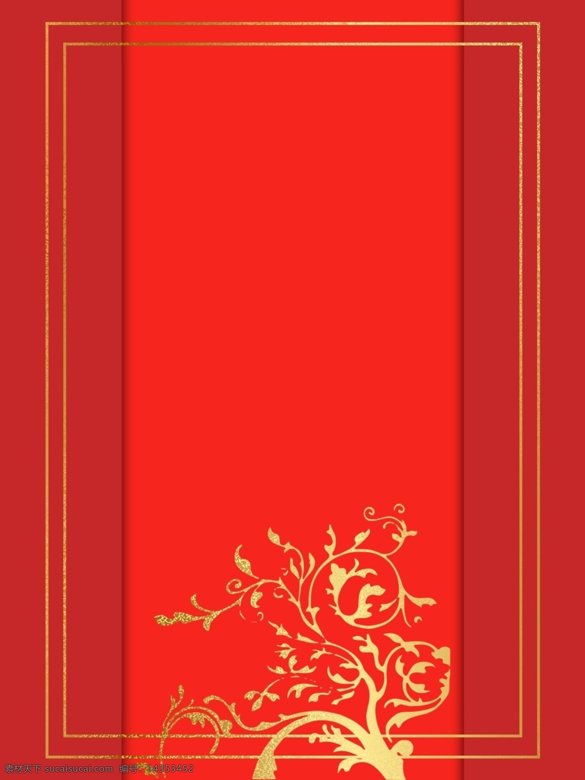 喜庆 复式 中国 风 边框 红色 中国风 金色 几何形状