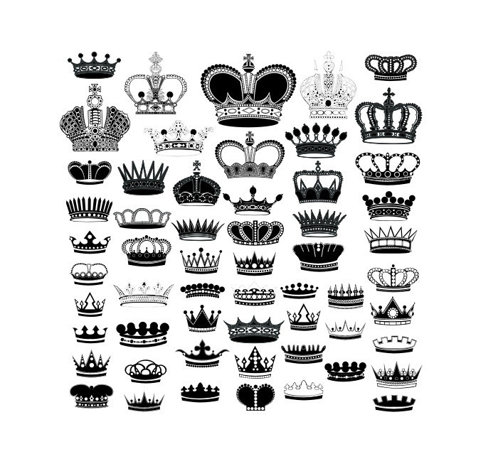 皇冠 黑白 王冠 黄冠 公主帽子 其他设计 矢量