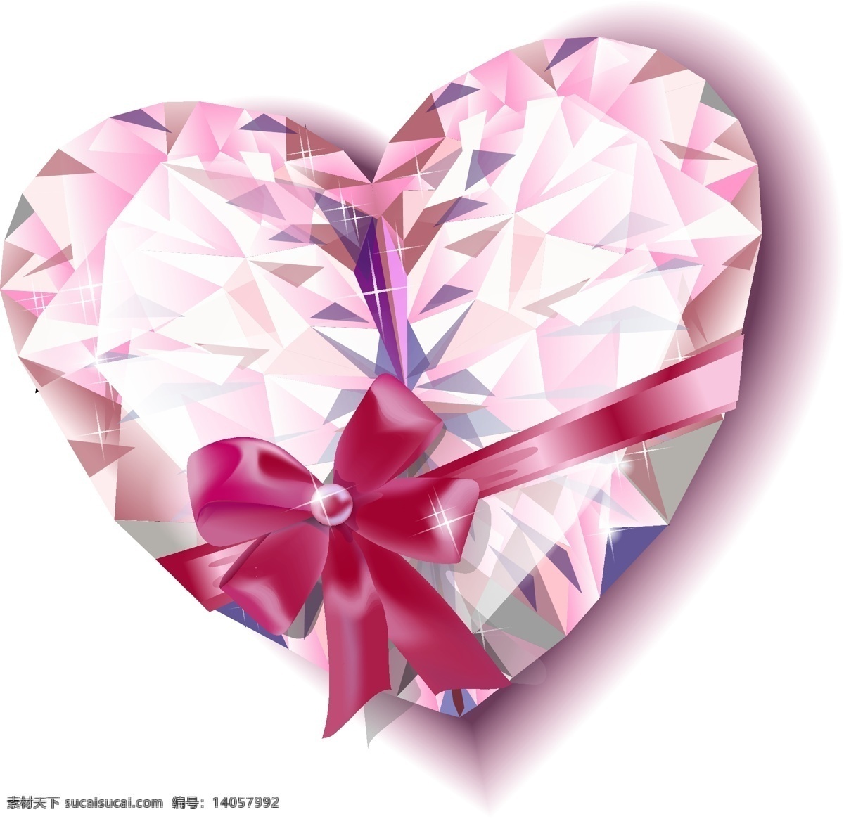 粉色 心形 钻石 元素