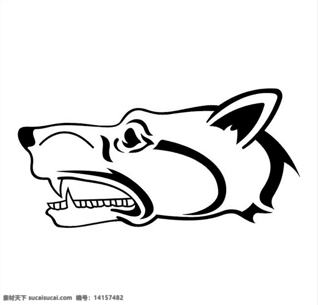 狼头 矢量图 狼头cdr 狼头矢量图 狼头雕刻图 狼头黑白图 生物世界 野生动物