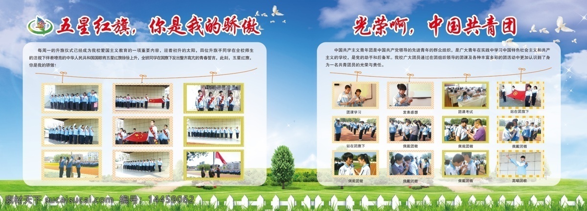 入团仪式 学校 橱窗 展板 入团 教育 文化艺术