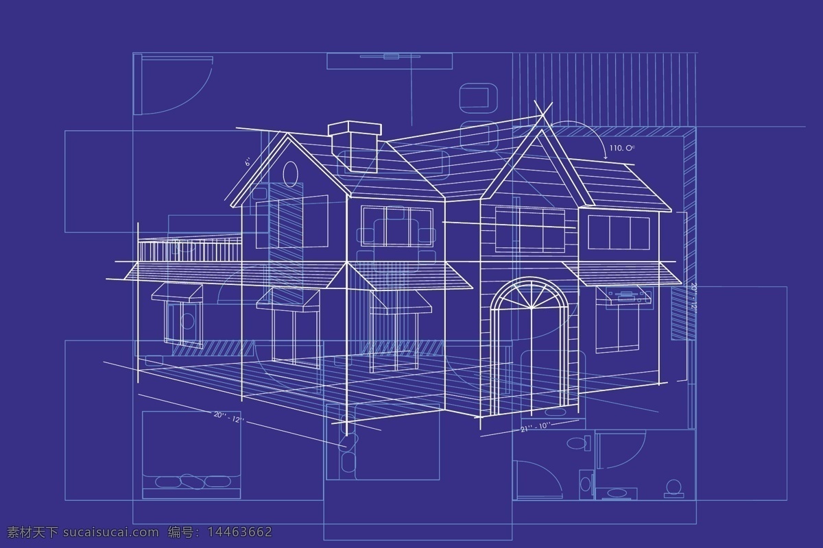 时尚 线性 房子 模型 矢量 建筑模型 建筑设计 建筑物 手稿 线条 建筑蓝色背景 底纹背景 底纹边框 矢量素材