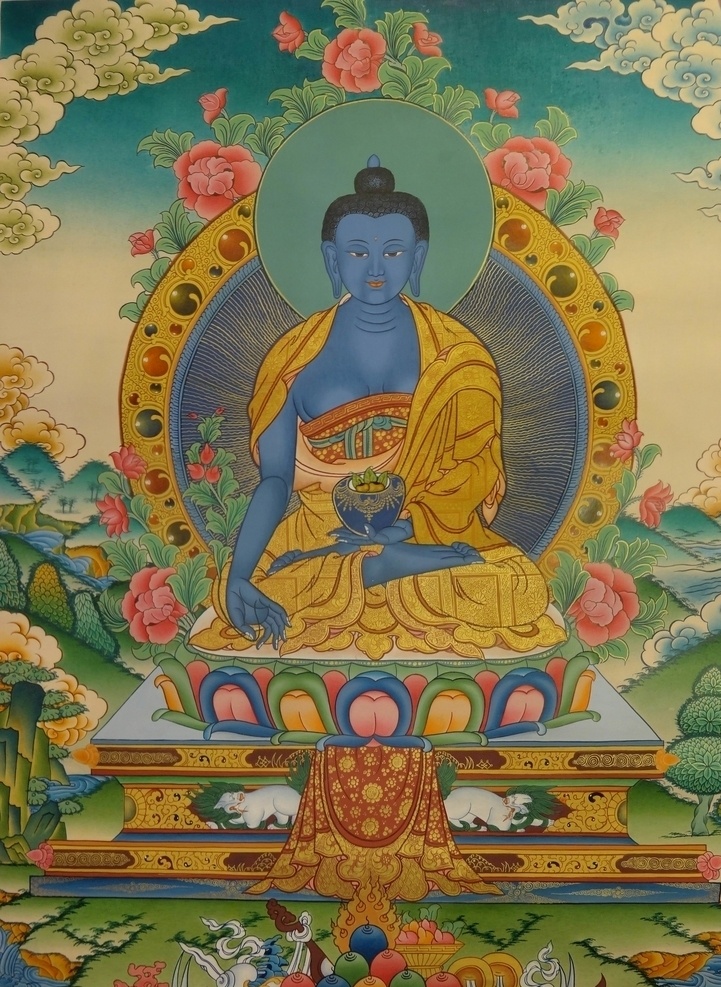 药师佛 高清 唐卡 艺术 佛教 文化艺术 美术绘画