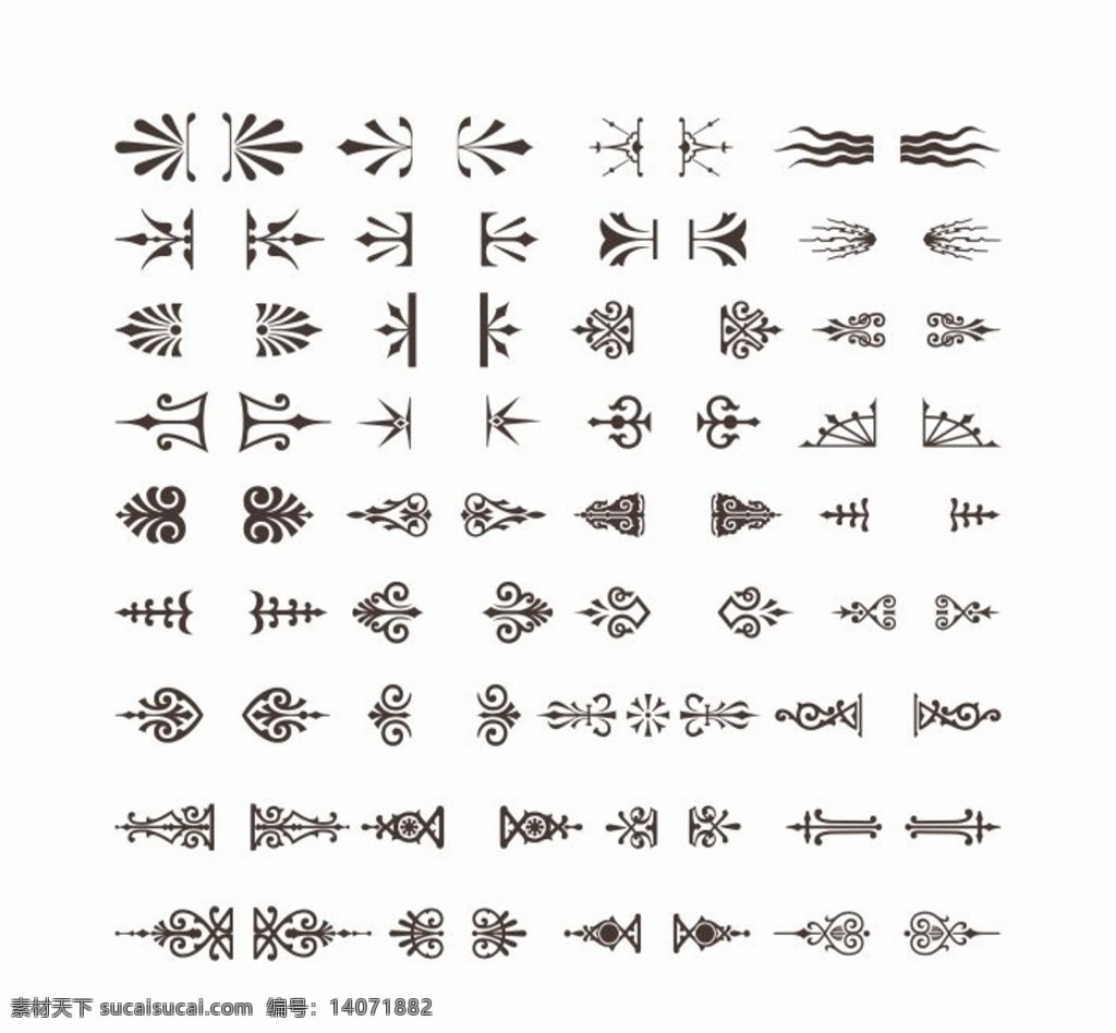 装饰符号 欧式 符号 元素 标志 装饰线条 花纹花边 底纹边框 共享素材