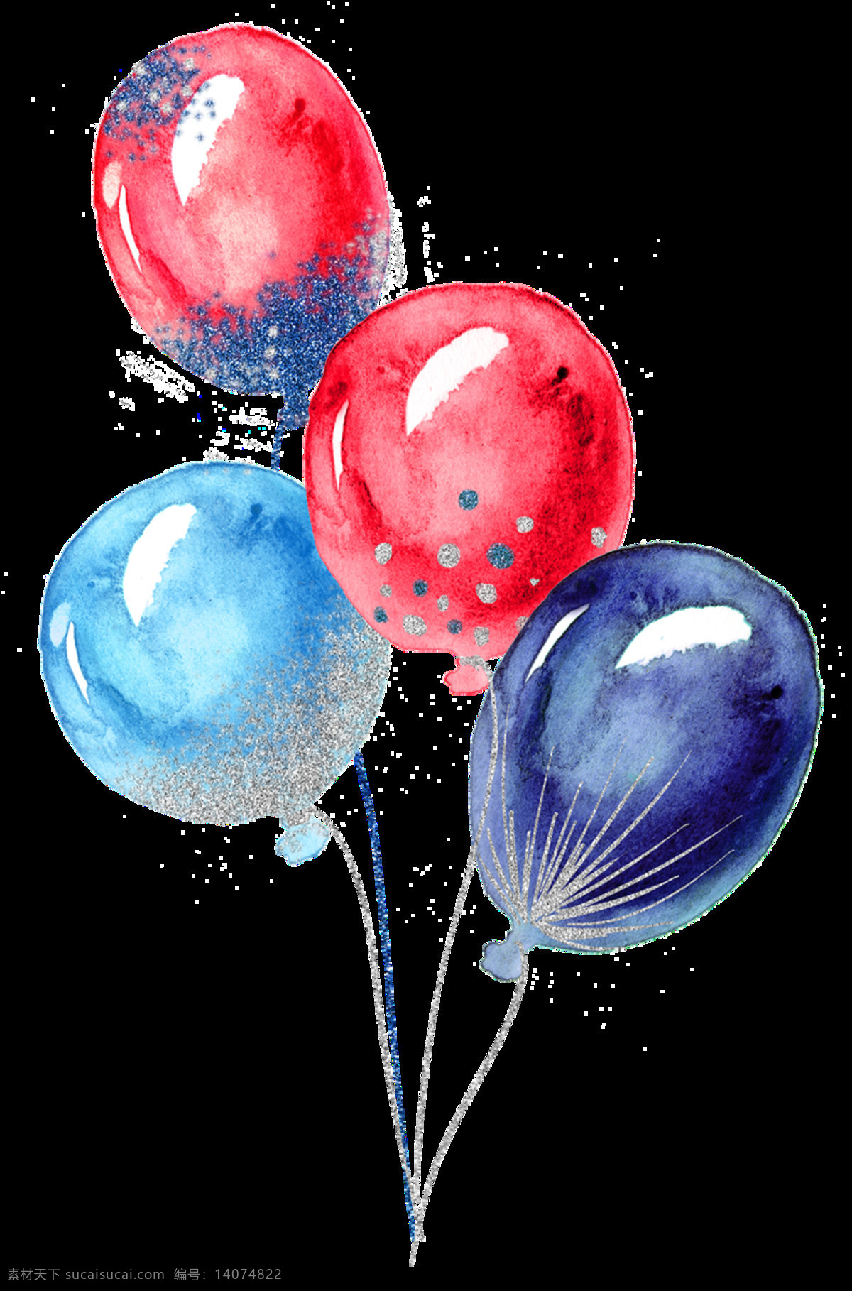 手绘 闪闪 发亮 气球 透明 装饰 图案 蓝色 闪闪发光 紫色氢气球 装饰图案 免扣素材