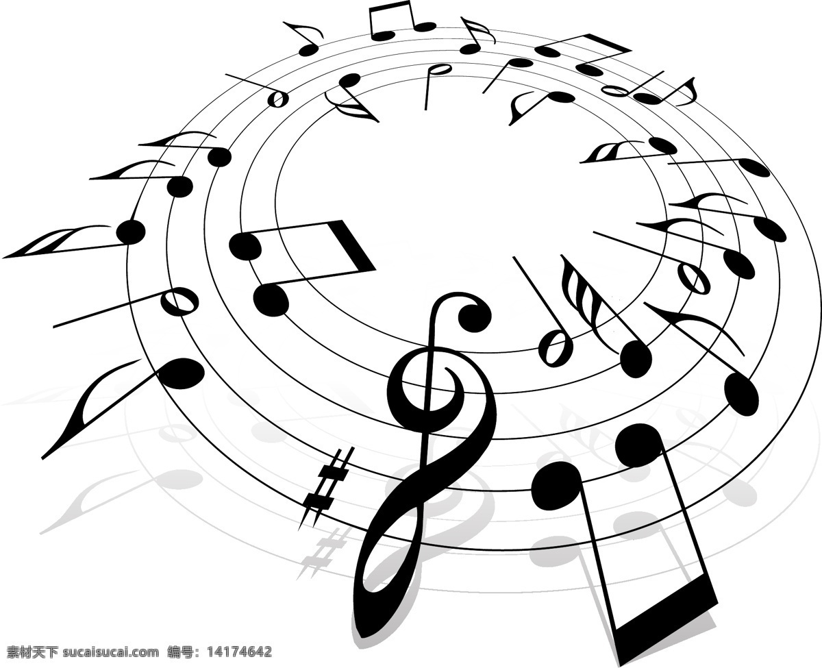 音乐元素 五线谱 各种音符 生活百科 休闲娱乐 矢量图库
