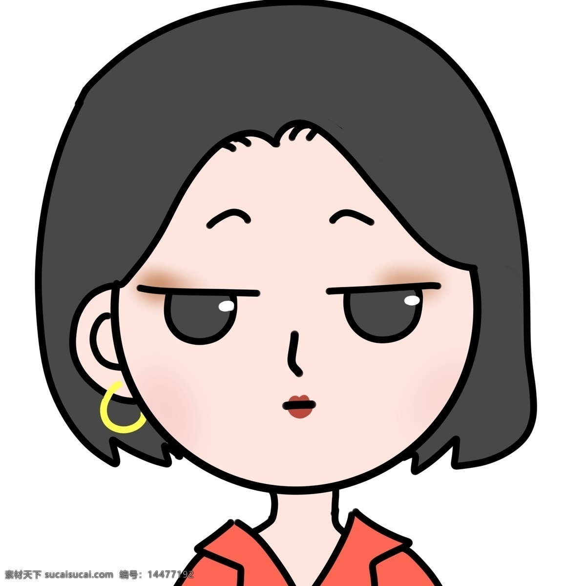 手绘 人物 头像 女生 成熟 卡通 可爱