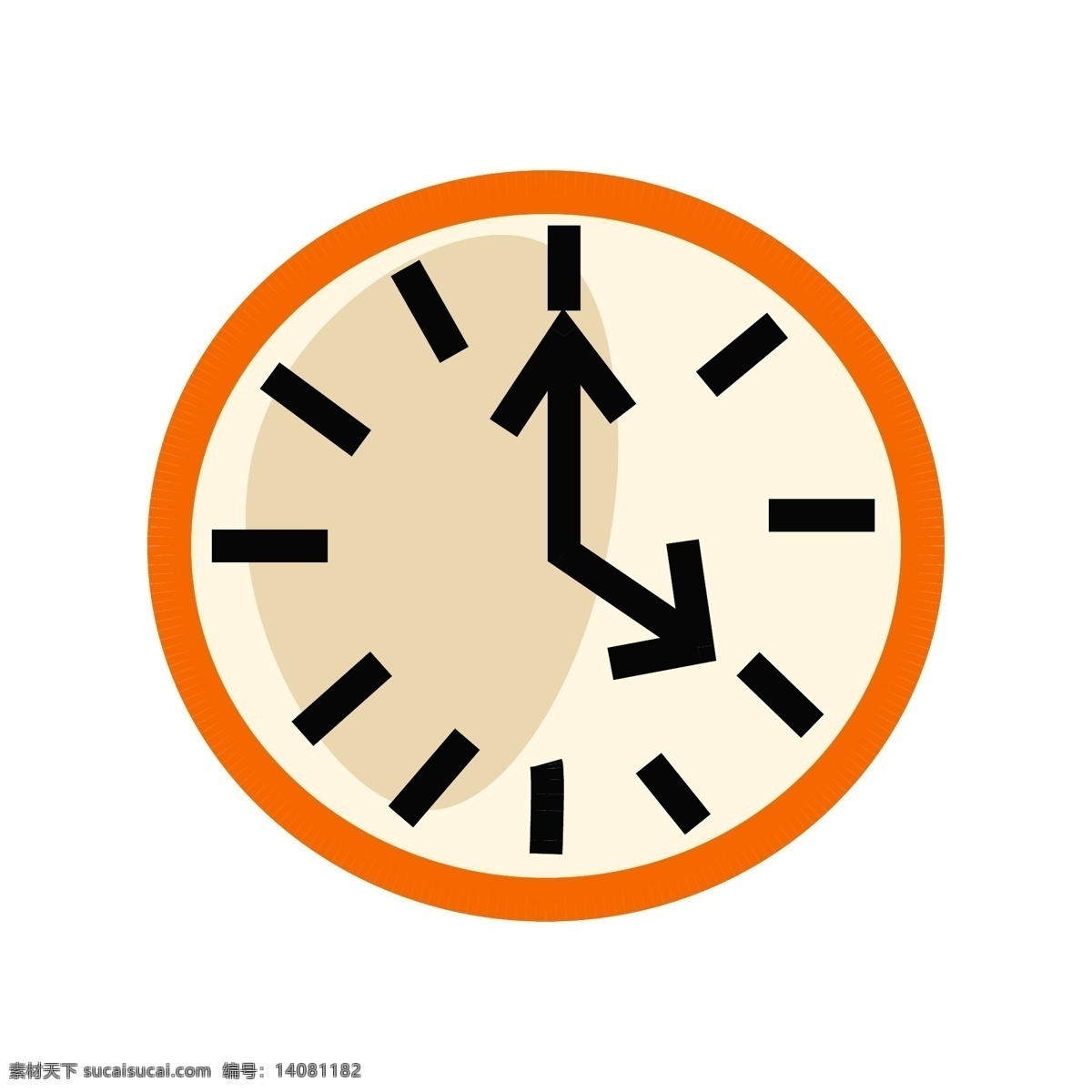 橙色圆形钟表 圆形 时间 指针