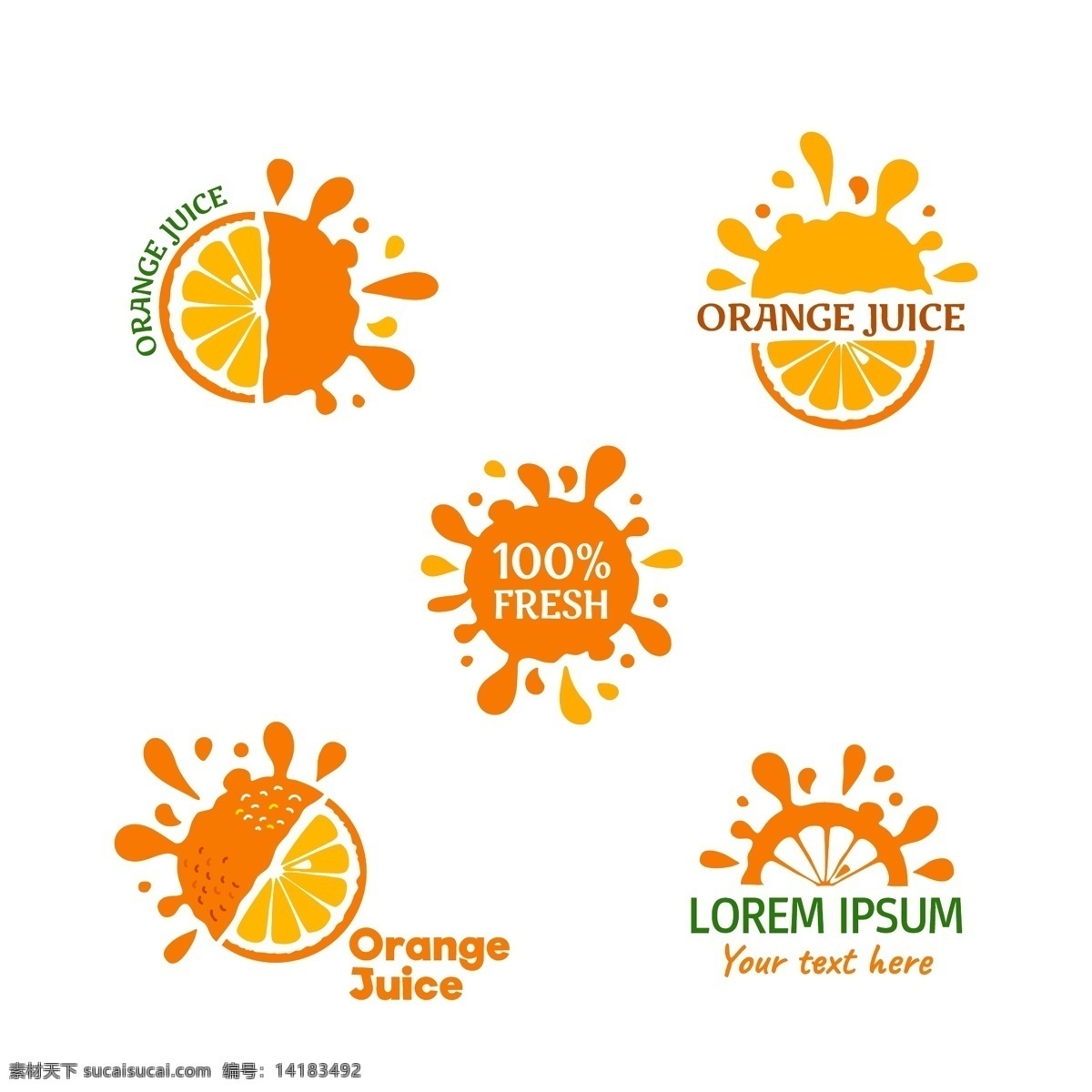 半 橙子 logo 图标 装饰 图案 矢量 源文件