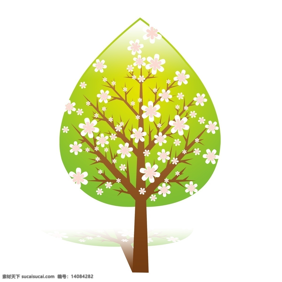 棵 简单 的卡 通 水晶 树 卡通树 卡通植物 卡通素材 开花的树 分层 源文件