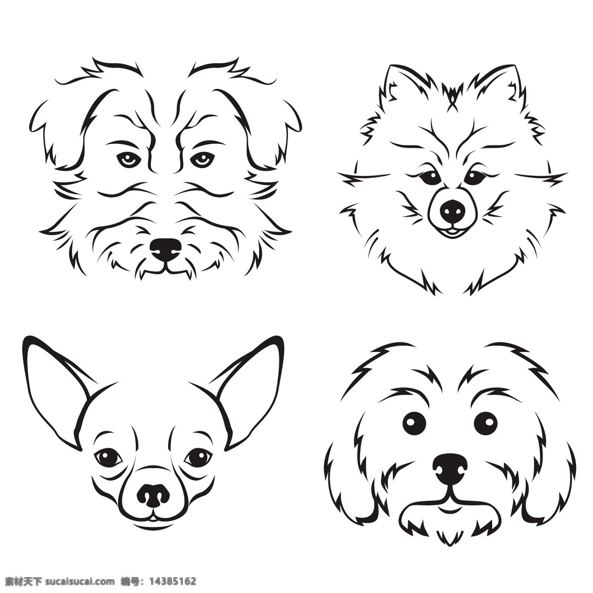 表情 插画 动物 狗 卡通 卡通狗 可爱 可爱宠物 脸 舌头 手绘 品种 面部