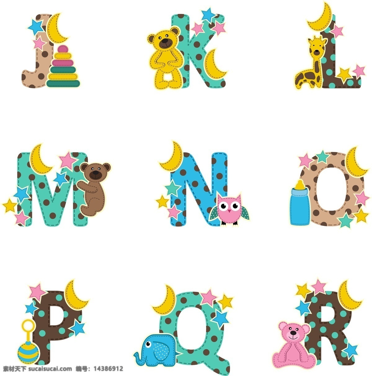 动物 字母 斑点 英文字母 英文 拼音 创意字母 手绘 装饰 卡通字母 字母主题 其他设计 矢量 卡通设计