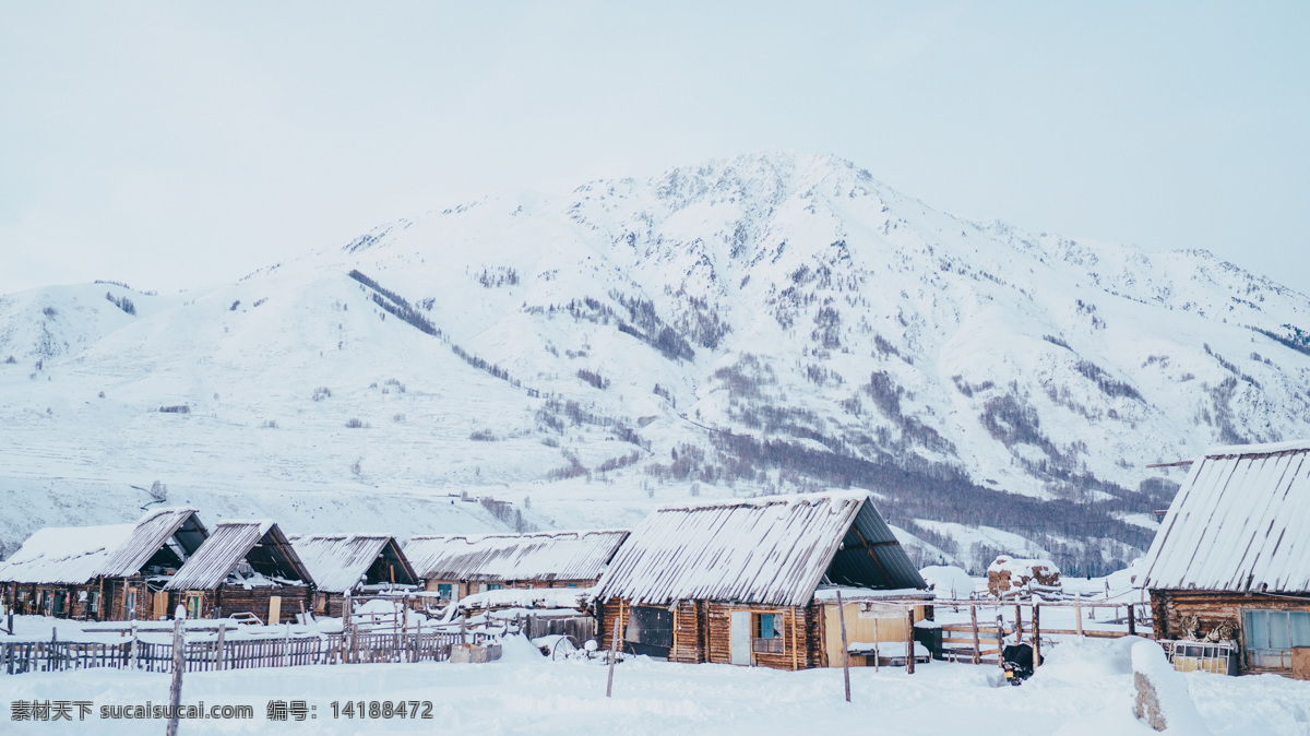 新疆禾木村 禾木村 风光 雪景 村庄 旅游 旅游摄影 国内旅游