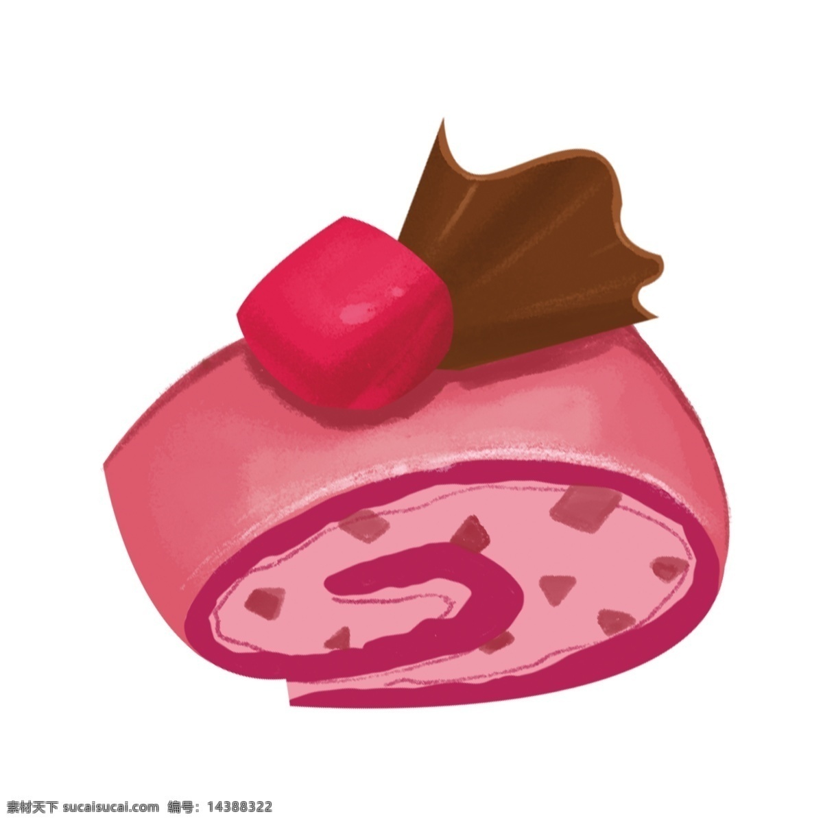 美味 小吃 蛋糕 插画 红色的蛋糕 卡通插画 小吃插画 美食插画 食品插画 食物插画 红色的水果
