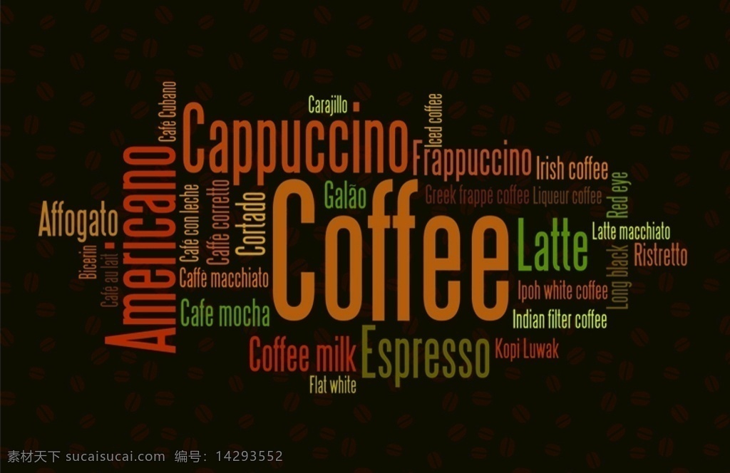 英文咖啡字母 咖啡 coffee 字母 英文 背景墙 矢量素材 生活百科 餐饮美食