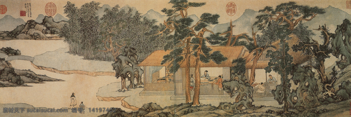 文徵明 真赏斋图 国画 山水 文化艺术 绘画书法 历代绘画 设计图库
